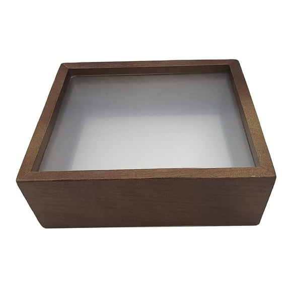 TISHITA Wooden Shadow Box Frame Dried Flower Display Case Table Decoration Rustic Floating Picture Frame Keepsake Box for Artwork Medals 8inch
