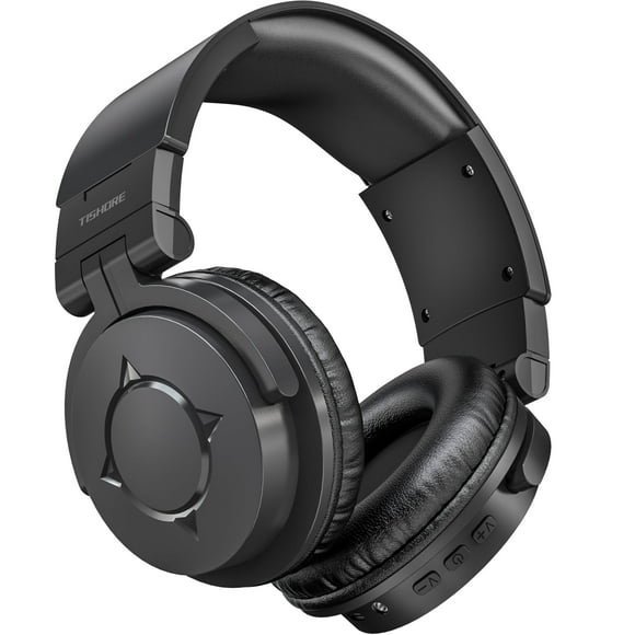 TISHORE Wireless Bluetooth over Ear Headphones, Foldable with Microphone, Noise Cancelling, Black