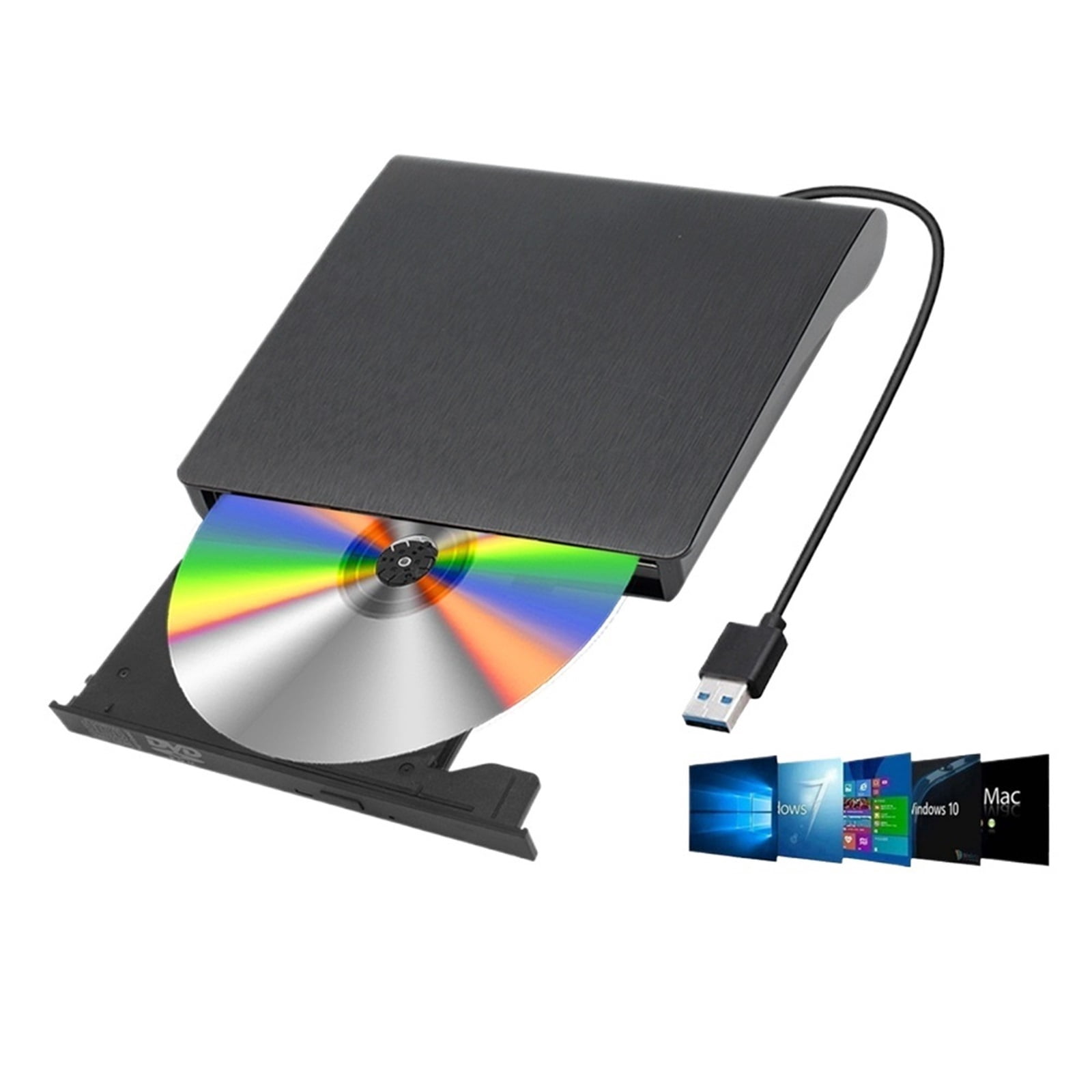 TISHRIC External CD DVD Reader USB2.0/3.0/Type-c External Disk Drive CD ...