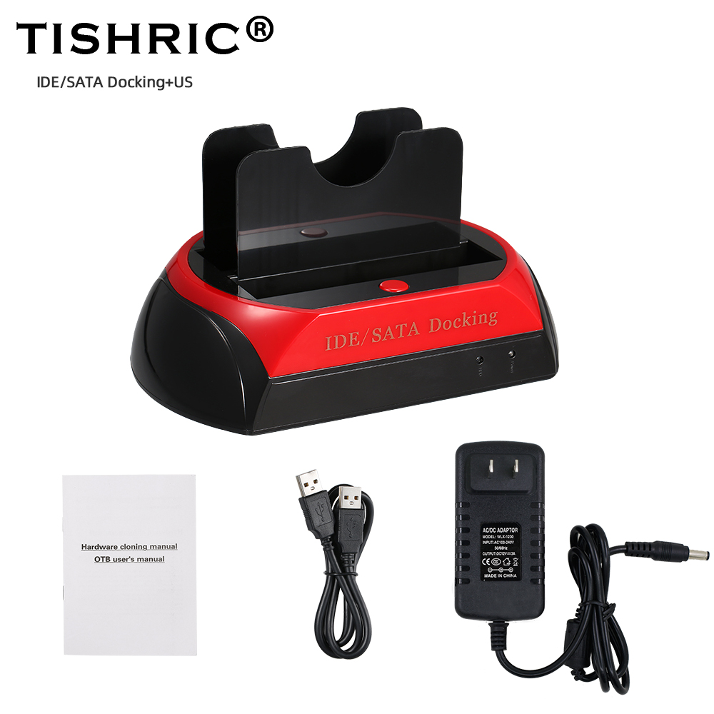 TISHRIC Hdd Docking Station Support 2.5/3.5 Inch Hard Drives Hard Disk