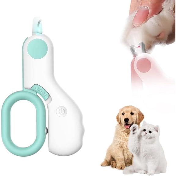 TISMOD LED Upgrade Pet Nail Clippers with Light, Nail Clippers for Cats Dogs, Trim Your Pets Nails Easy and Pain-Free Grooming Tool for Small Animals (Blue 1PCS)