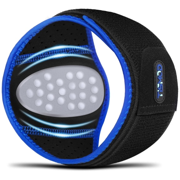 TISMOD Tennis Elbow Brace, Relief Pain Elbow Support Comfortable for Tennis/Golf elbow, Forearm Elbow Strap with Neoprene Compression pad Support Protection in tennis, basketball (One Size, Blue)