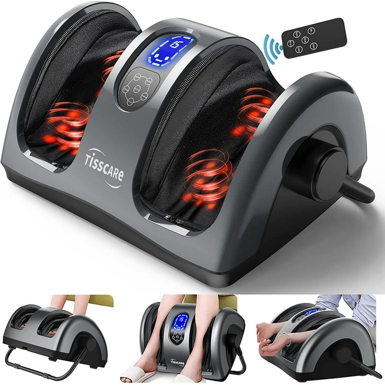  TRIDUCNA Shiatsu Foot Massager Machine with Heat and Remote,  Electric Heated Feet Massage, Deep Kneading, Air Compression for Tired  Muscles Relax and Plantar Fasciitis, for Home or Office Use : Health