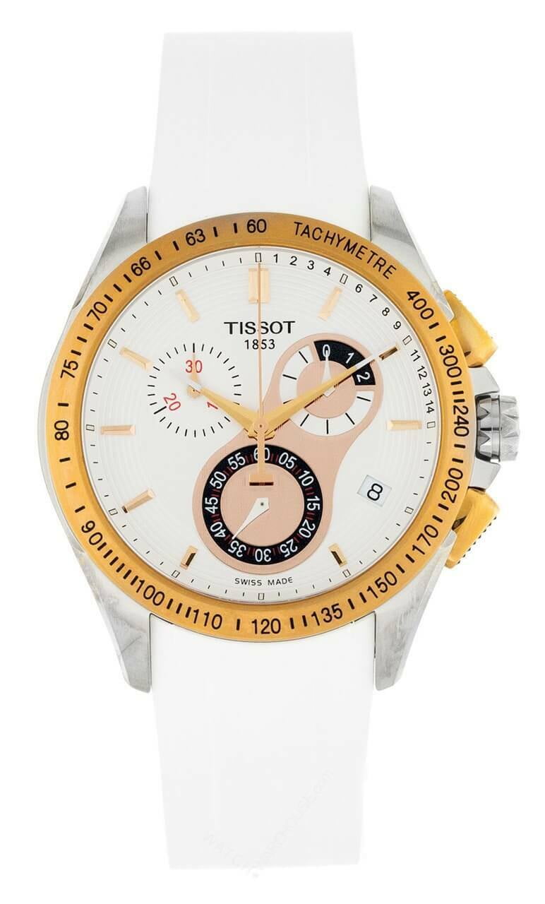 TISSOT T Sport Veloci T 42MM SS WHT Rubber Men s Watch T0244172701100
