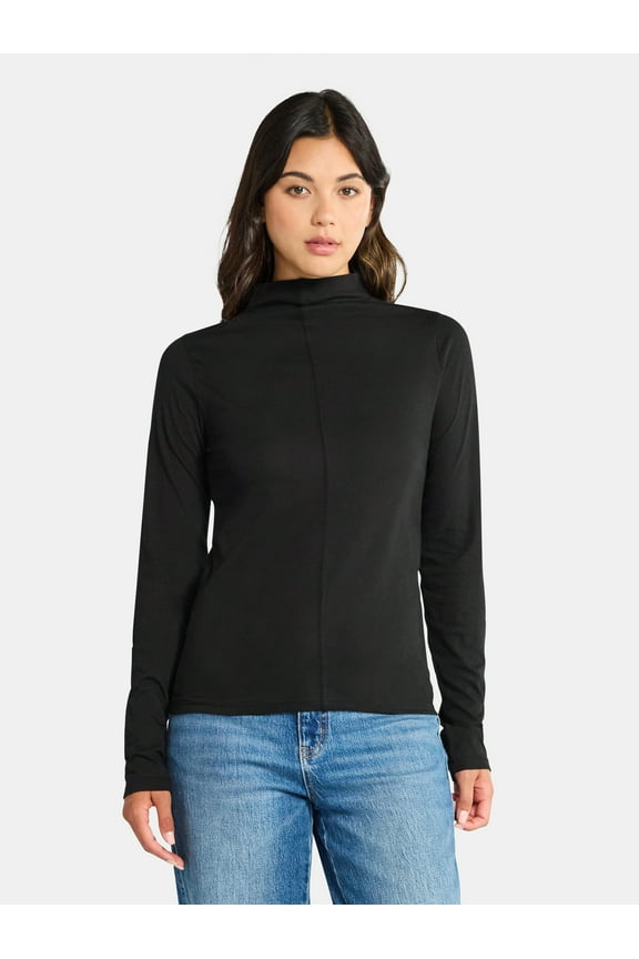 Women's Tissue Like Turtleneck Top, Sizes XS-XXXL