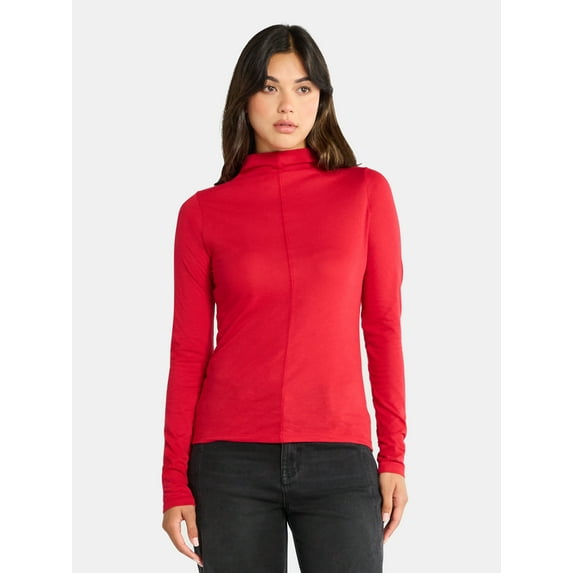 Time and Tru Women's Tissue Weight Turtleneck, Size XS-XXXL