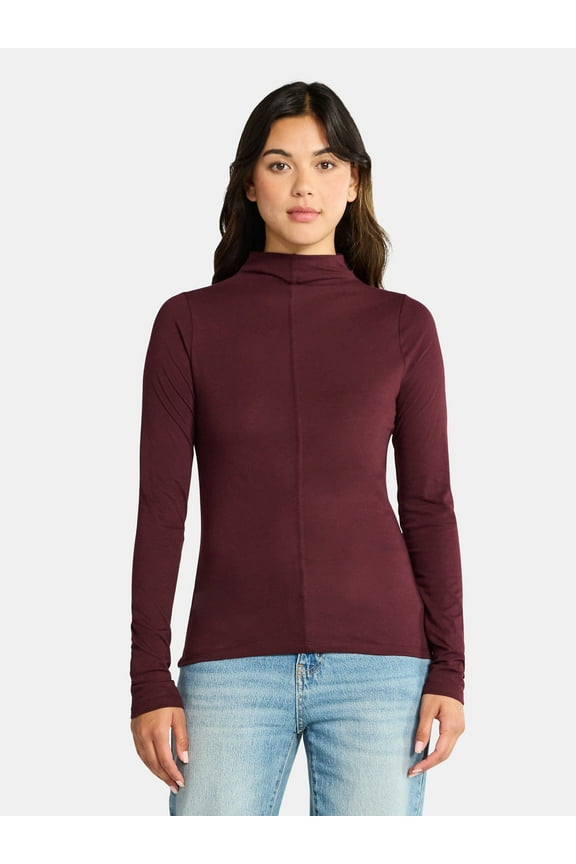 Women's Tissue Like Turtleneck Top, Sizes XS-XXXL