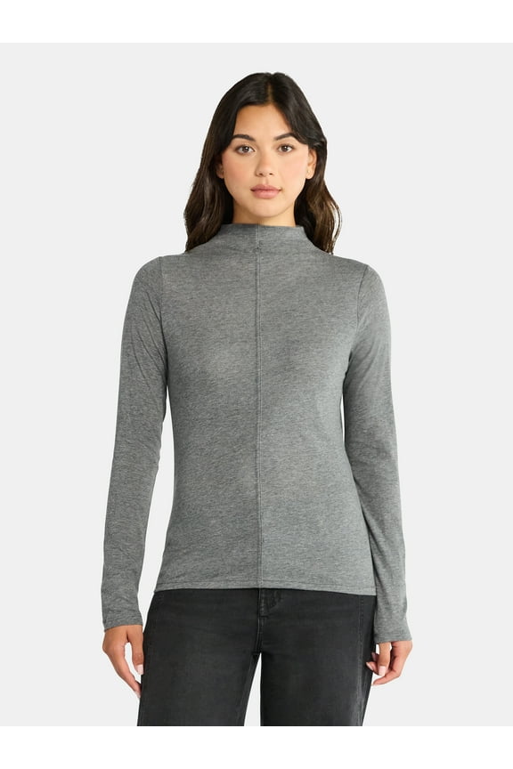 Women's Tissue Like Turtleneck Top, Sizes XS-XXXL
