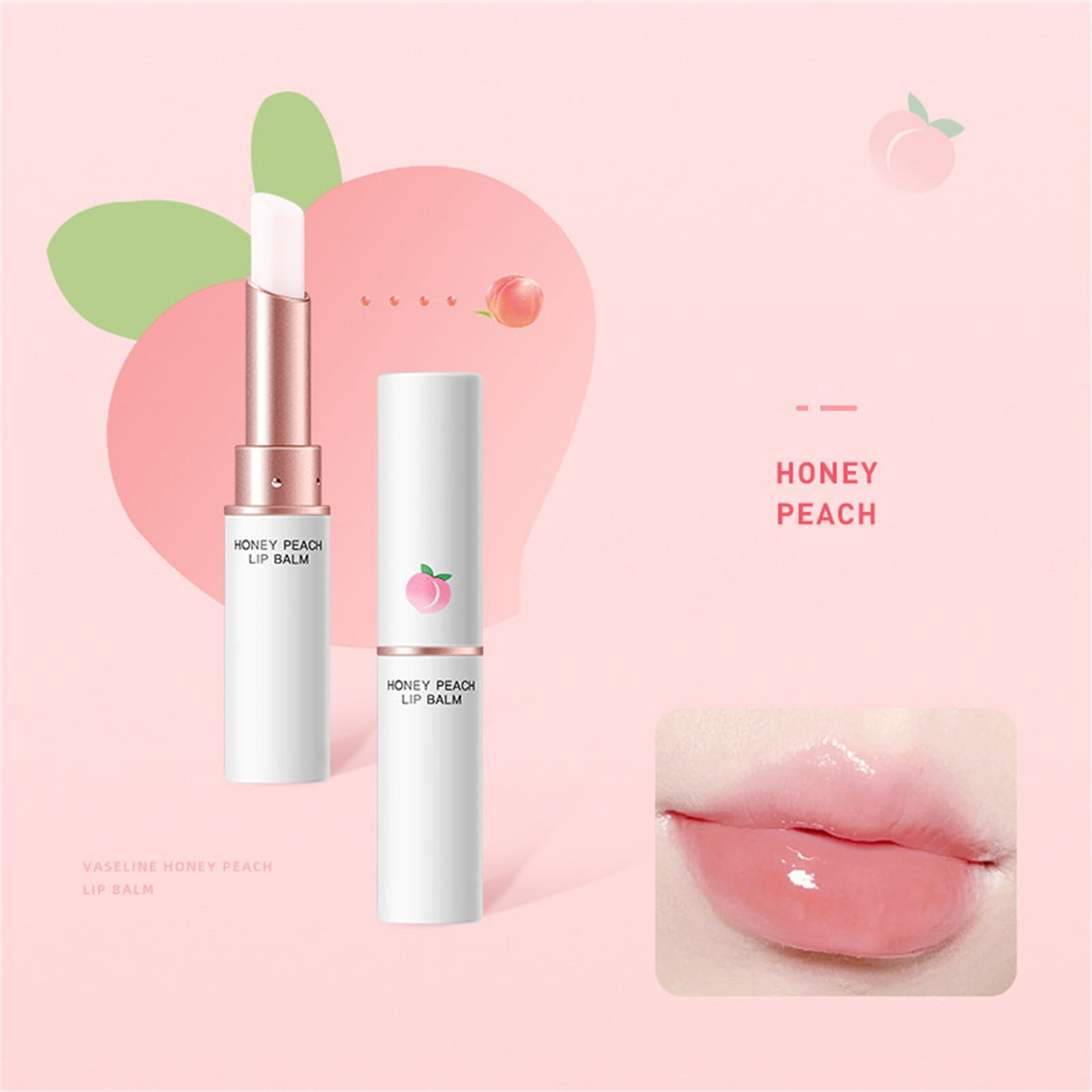 TISUDYE Clearance Peach Lip Balm Warm Change Lip Balm Moisturizing Long