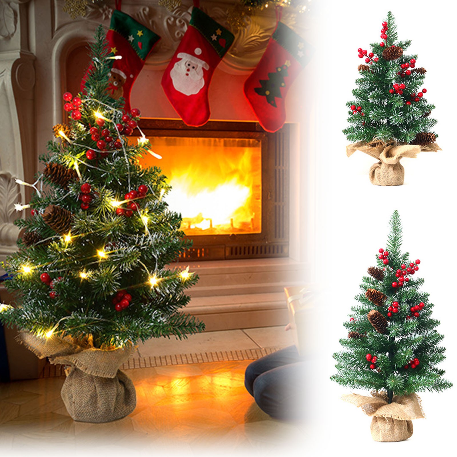 TISUDYE Mini Christmas Tree Desktop Simulation Plant Ornament Christmas