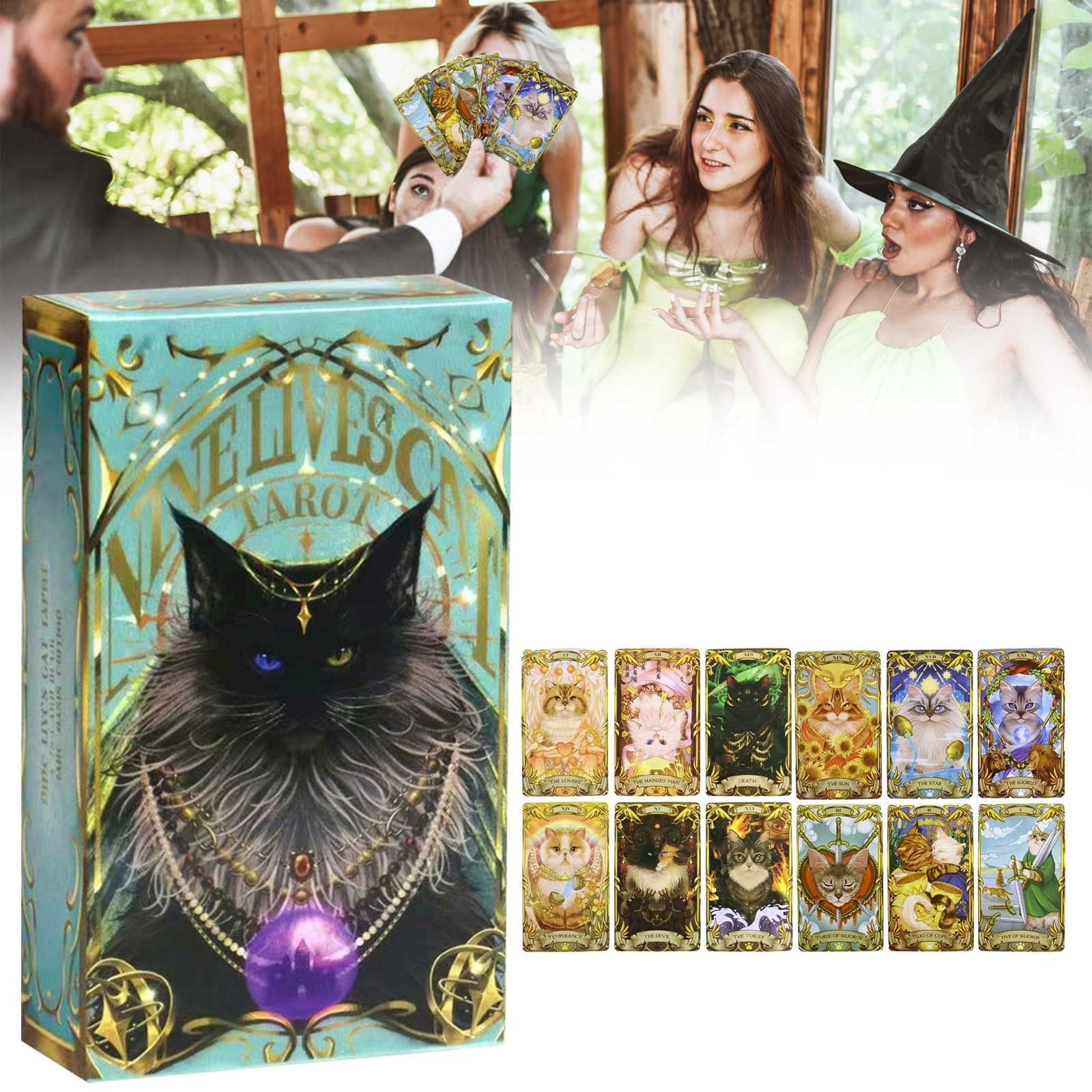 TISUDYE Nine Lives Cat Tarot Cards Tarot Cards For Beginners Classic