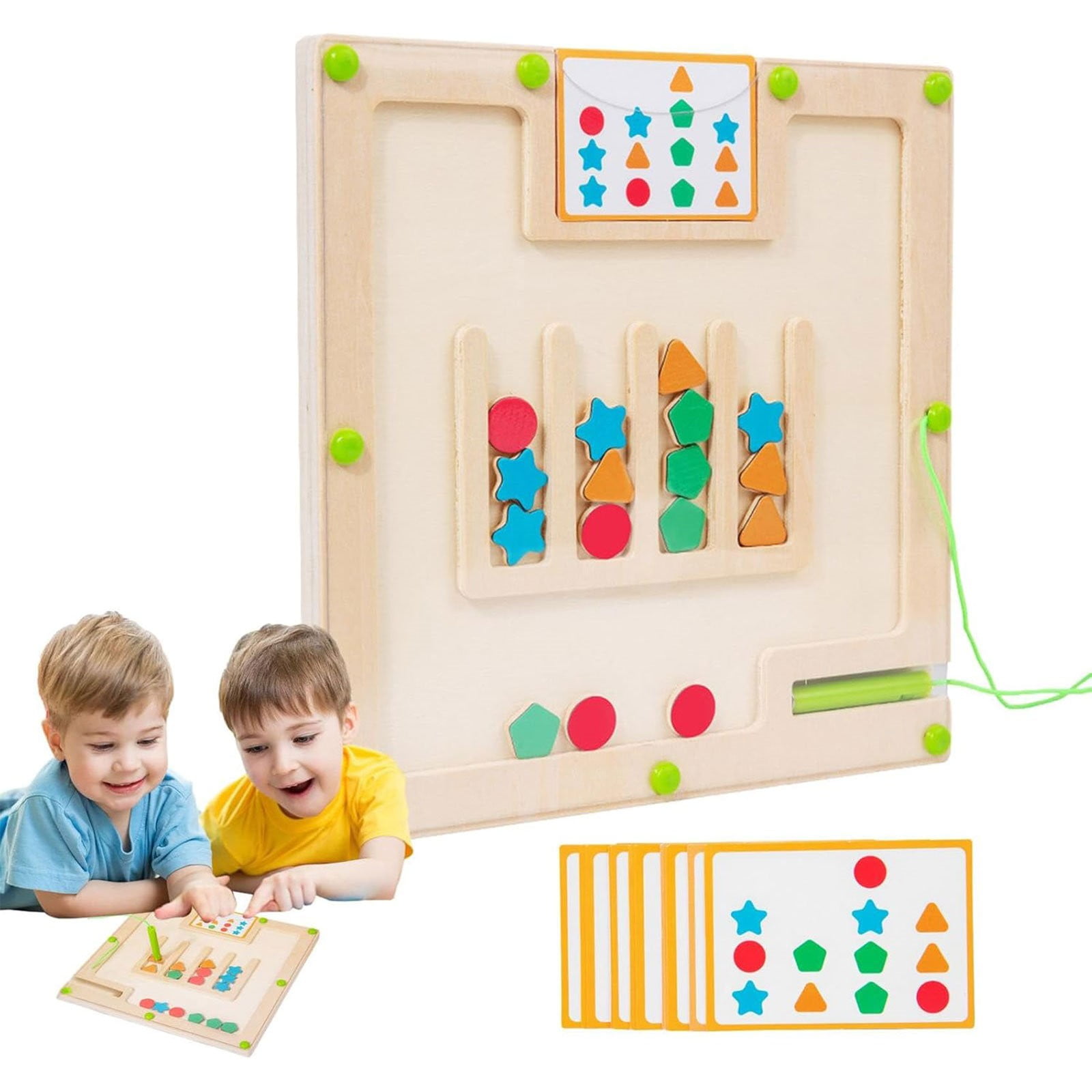 TISUDYE Puzzle Board 15 Double Cards Color And Counting Maze