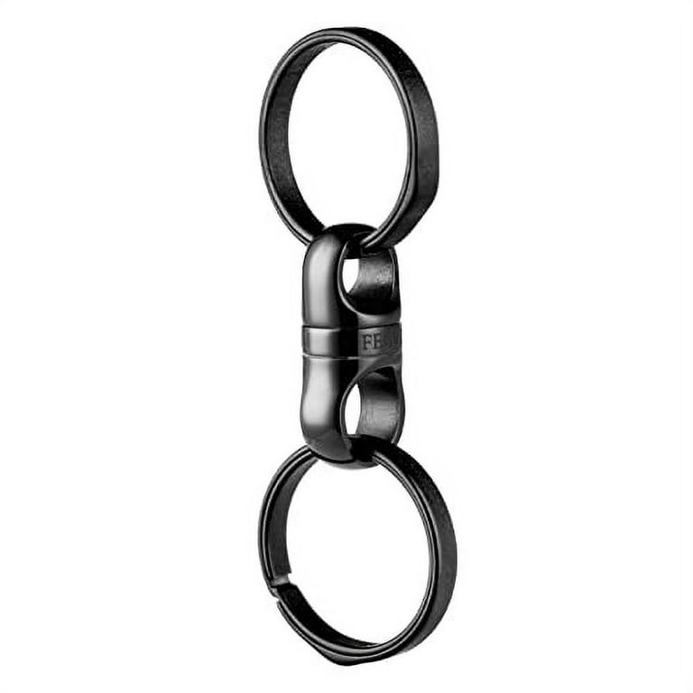 TISUR Titanium Key Ring, Key Chain Rings Heavy Duty Swivel Keyrings  Carabiner Keychain For Men And Women Key Chain Assecories (1Pc Swivel +2pcs  Black