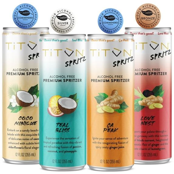 TITÙN SPRITZ - Non Alcoholic Premium Spritzer - Variety Pack Spritz - 24pk
