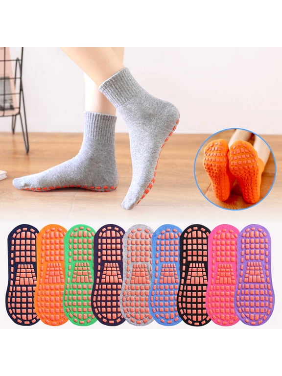 Anti-Slip Trampoline Socks for Kids and Adults, Non-Slip Sole, Above Ankle, Set of 9 Paires