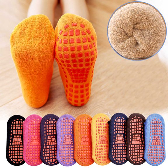 TITAKING Anti-Slip Trampoline Thickened Socks for Kids and Adults, Non-Slip Sole, Set of 10 Paires