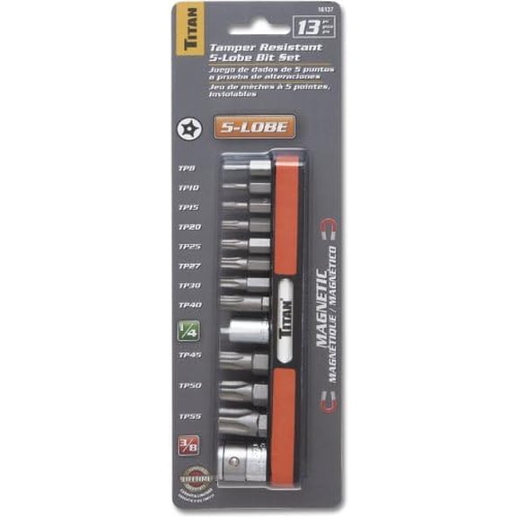 TITAN 13 Pc. 5 Point Tamper Resistant Star
