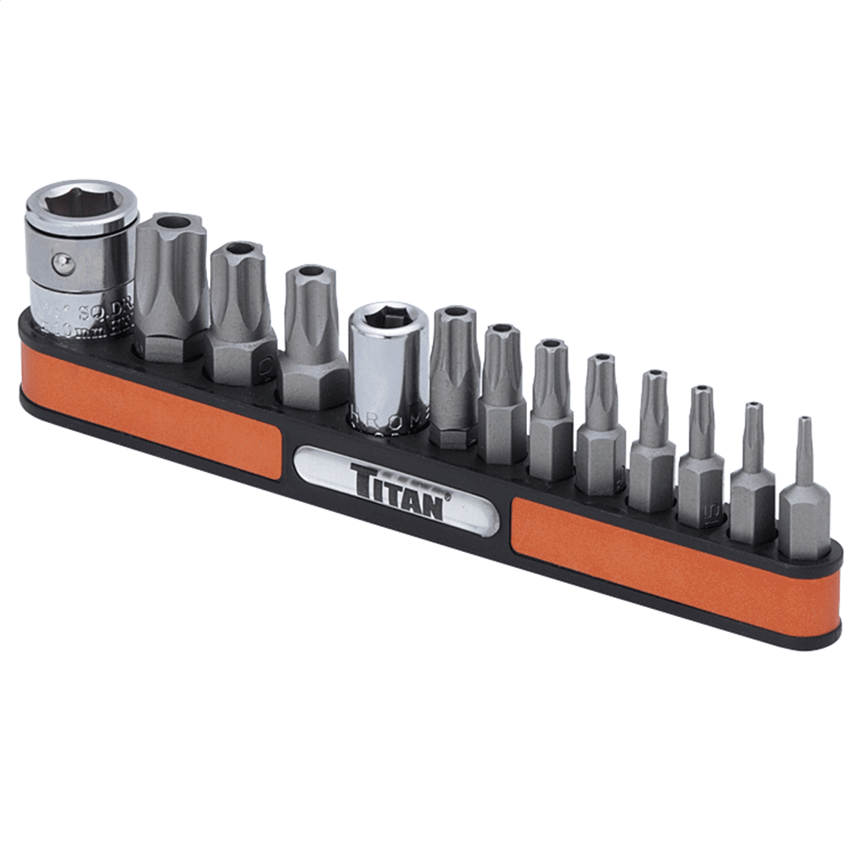 Titan 11-Piece Steel Tamper Resistant Star Bit Set with Magnetic Holder