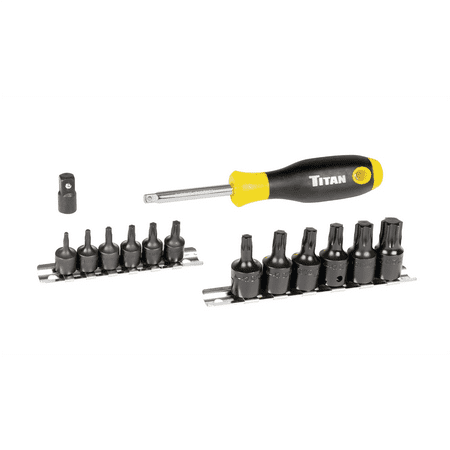 Titan 14 Piece Torx Bit Socket Set - Includes : 1/4" And 3/8" Drive Bits, 1 set, sold by set