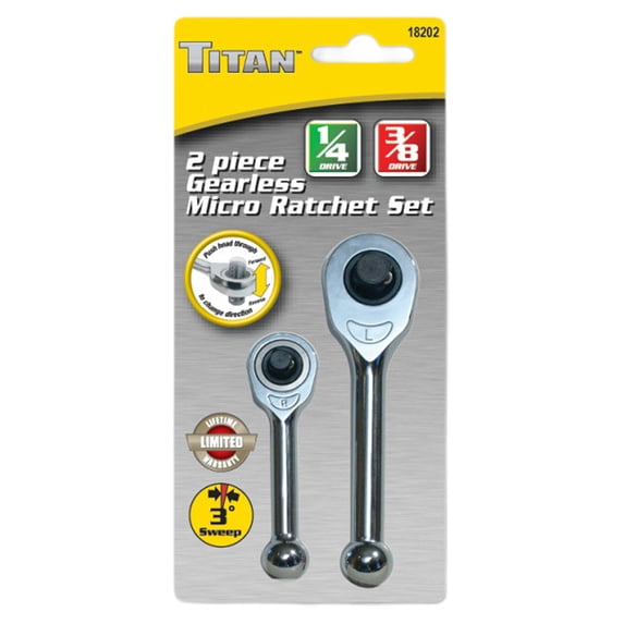 TITAN 2-PC GEARLESS MICRO RATCHET SET