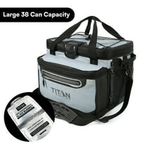 Titan by Arctic Zone 38-Can 25-Quart Iceless Zipperless Soft Cooler with Ice Blanket, Quarry Gray