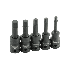 TITAN 5-PC 1/2" DR SAE HEX IMPACT BI