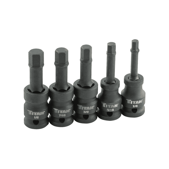 TITAN 5-PC 1/2" DR SAE HEX IMPACT BI