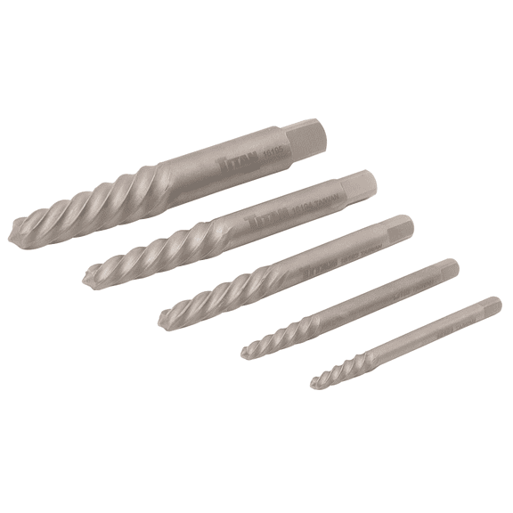 TITAN 5 Pc. Screw Extractor Set (7/64", 9/64", 19/64", 1/4", 5/32")