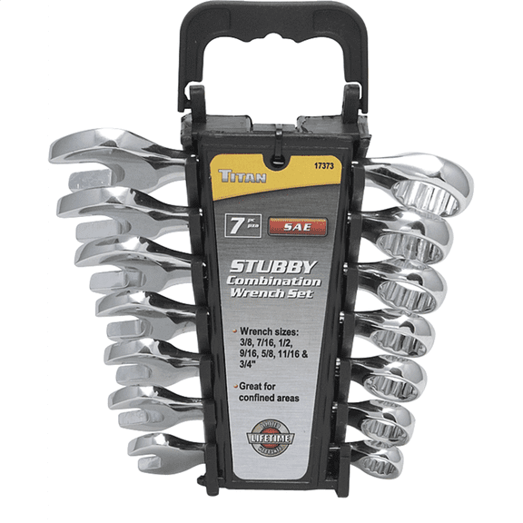 TITAN 7-PC SAE STUBBY COMBINATION WRENCH S