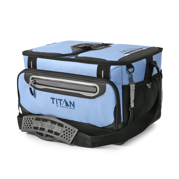 Titan by Arctic Zone 18 Can Dual Zone Zipperless Soft Cooler, 12 Quart, Rainwash Blue
