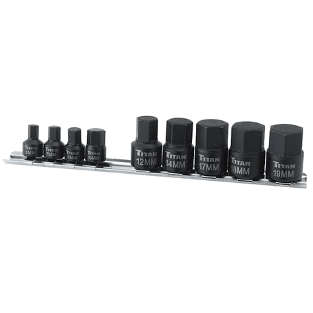 TITAN 9-PC 1/4" AND 3/8" DR STUBB