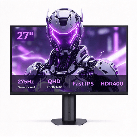 TITAN ARMY KF271S PLUS 27" QHD Gaming Monitor, Fast IPS 240Hz (OC 275Hz), 1ms GTG, HDR400, 99% DCI-P3, Height Adjustment