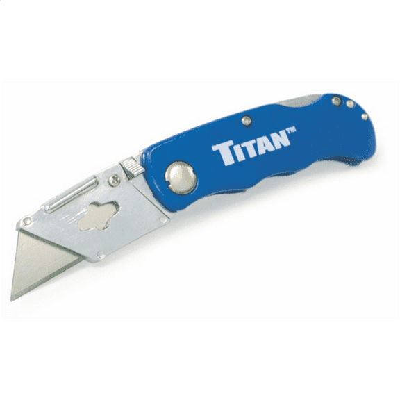 TITAN BLUE FOLDING POCKET UTILITY KNIFE