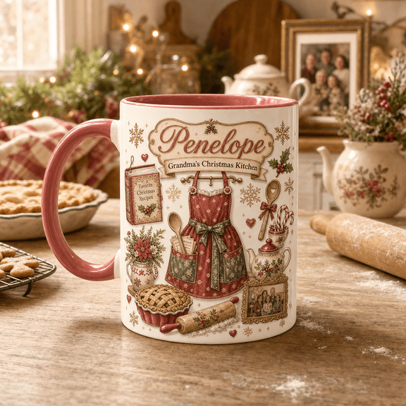 TITAN HARBOR Personalized Christmas Kitchen Mug For Grandma Penelope