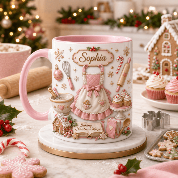 TITAN HARBOR Personalized Christmas Mug Baking Magic for Sophia Bakers