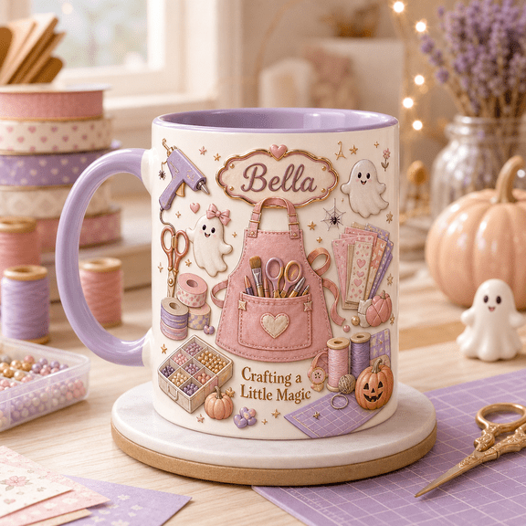 TITAN HARBOR Personalized Halloween Crafting Mug For Crafters And Makers