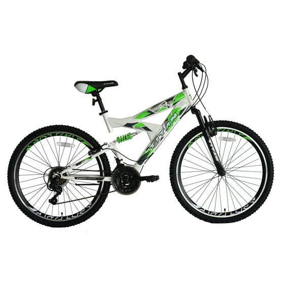 TITAN Pathfinder Elite Dual Suspension Mountain Bike, Unisex, 21-speeds, 18-Inch Frame