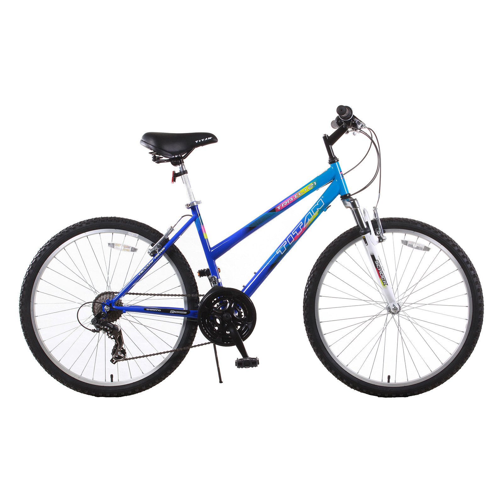 TITAN Trail 21-Speed Suspension Women's Mountain Bike with Front Shock, Blue - image 1 of 12