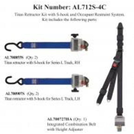 TITAN700 Retractor Kit with Occupant Restraint | S-Hooks & L-Track | AL712S-4C