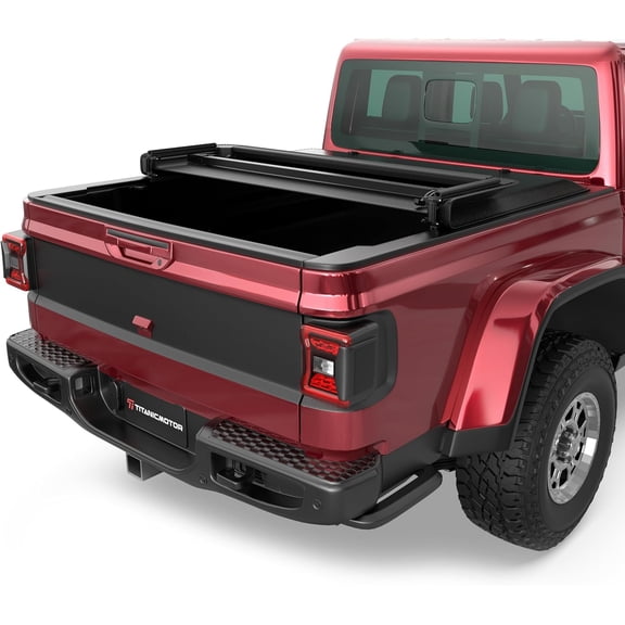 TITANICMOTOR 3-Fold 5.2FT 62.4inch Soft Truck Bed Tonneau Cover for 2020-2026 Jeep Gladiator JT