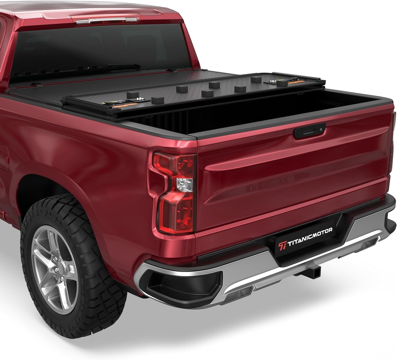 TITANICMOTOR 3-Fold 5FT 60Inch Hard Tonneau Cover for 2015-2026 Chevy Colorado GMC Canyon Bed Cover