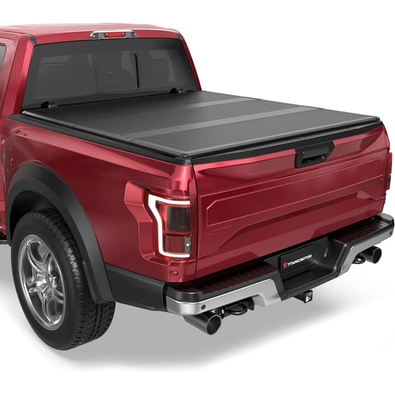 TITANICMOTOR 3-Fold 6.8FT 81.8Inch Fiberglass Hard Truck Tonneau Cover for 1999-2026 Ford F250 F350