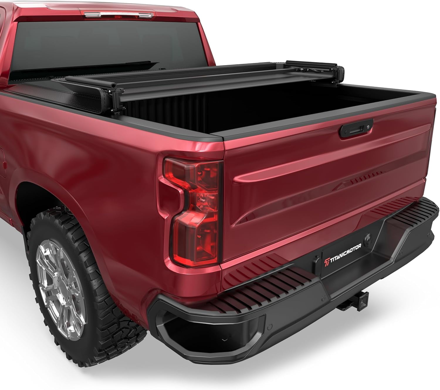 TITANICMOTOR 4.5FT 54.4Inch Hard Tri Fold Aluminum Truck Bed Tonneau Cover for 2022 2023 2024 2025 Ford Maverick