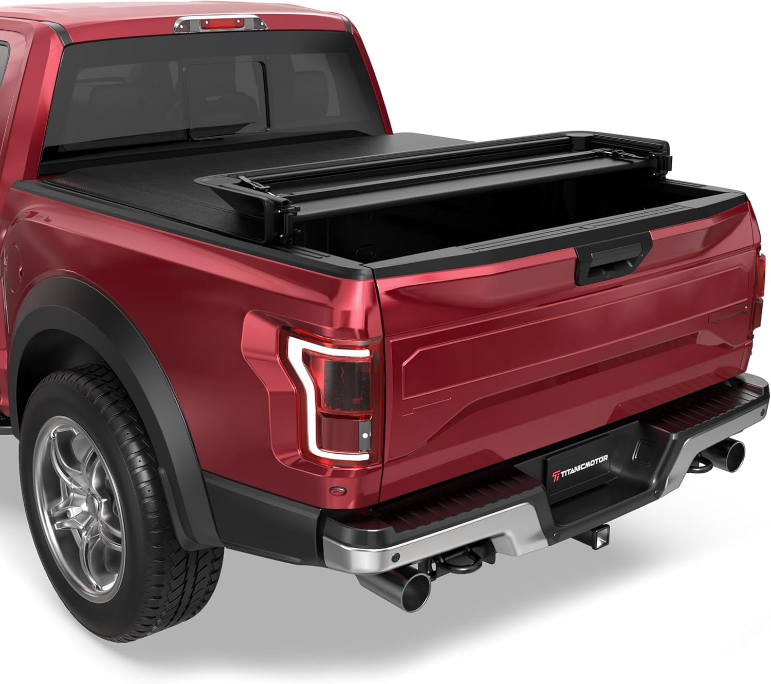 TITANICMOTOR 4-Fold 5.8FT 69.3Inch Hard Quad Aluminum Truck Bed Tonneau Cover Compatible for 2019-2024 2025 Chevy Silverado/GMC Sierra 1500 Fleetside New Body Style