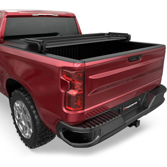 TITANICMOTOR 5.5FT 67Inch Fiberglass Hard Tri Truck Bed Tonneau Cover for 2015-2024 2025 Ford F-150 F150 Styleside