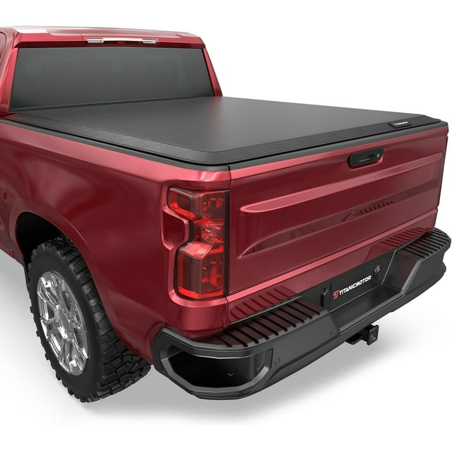 TITANICMOTOR 6.2FT 74 Inch Soft Roll Up Truck Bed Tonneau Cover for ...