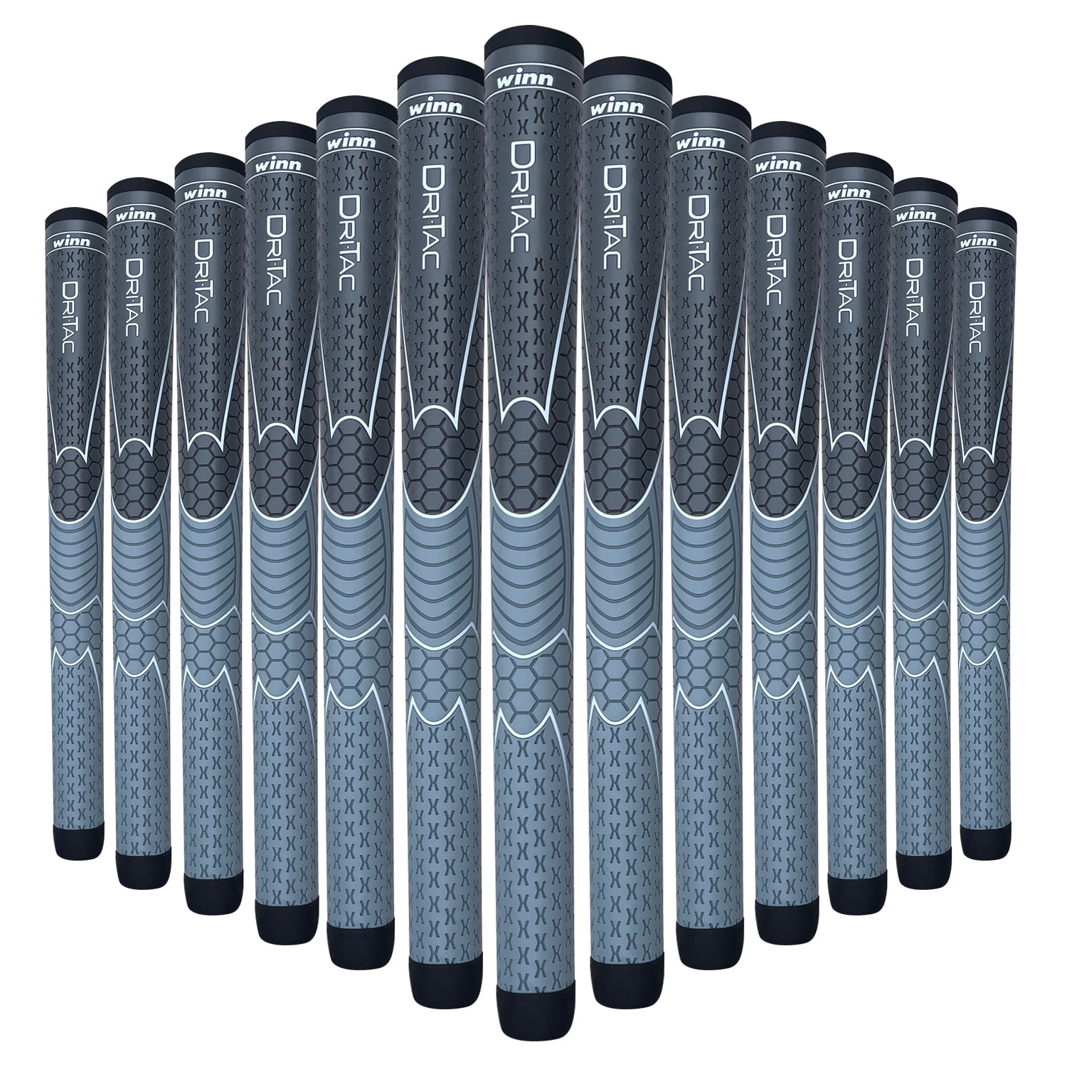 TITANUN DRI-TAC OVERSIZE by Winn- LATEST SERIES 13 Pieces DarkGrey/SilverGrey Golf Grip - Non-Slip & Cushioned Comfort - Incredible Comfort & Moisture-Wicking - Shock Absorption