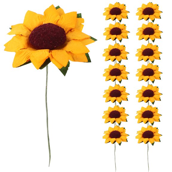 TITINICE 100Pcs Simulation Sunflower Ornament for Wedding and Festive Home Decoration