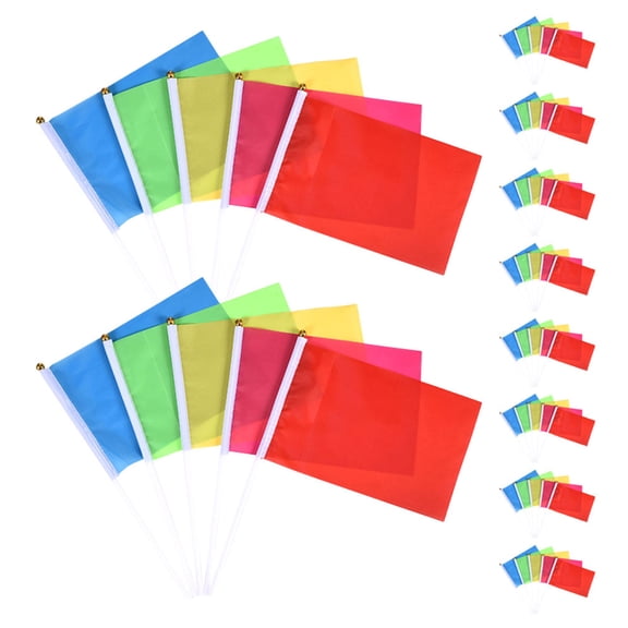 TITINICE 100-Pack Small Handheld Flags Sticks, High Visibility Waving Flags for Ceremonies, Sports, Parades, and Cheer Events