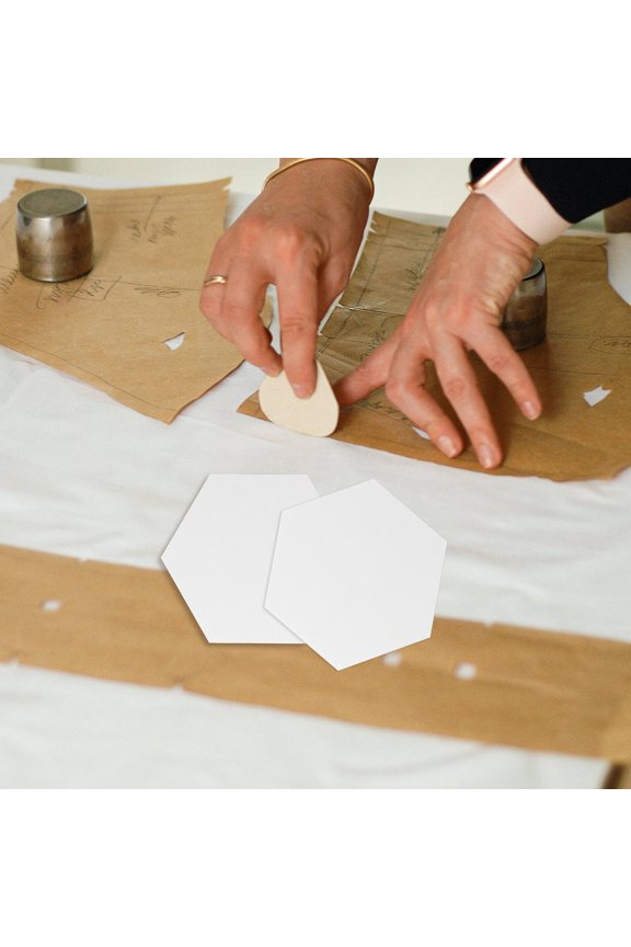 100Pcs White Quilting Paper Piercing Molds Smooth Patchwork Templates for Home and Wedding Use